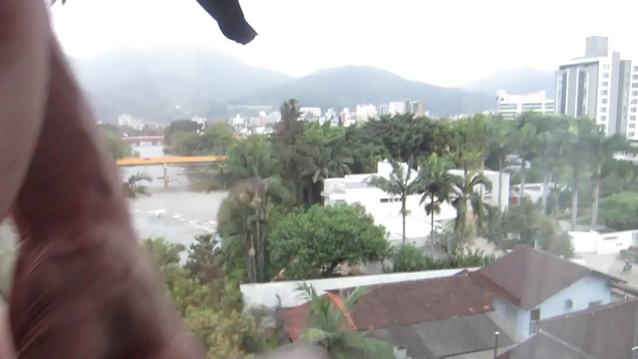 Exposure at hotel window in Brazil exhibitionist