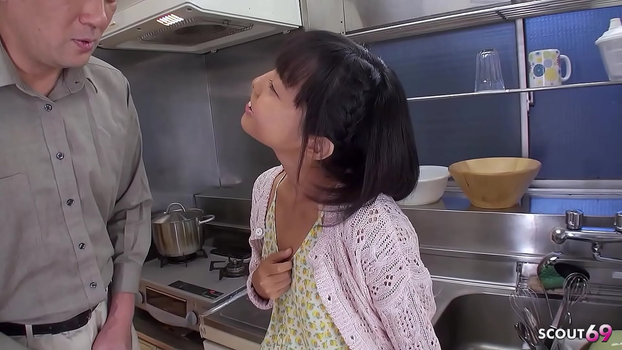 Petite Japanese Step-Daughter talk to First Time Suck ans taste Sperm by old Guy in Uncensored JAV Porn in Japan