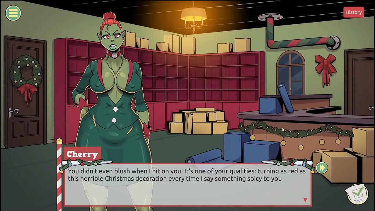 Claus' Secret Surprise [ XMAS HENTAI Game ] Ep.4 the boss has a not so small cock after all !