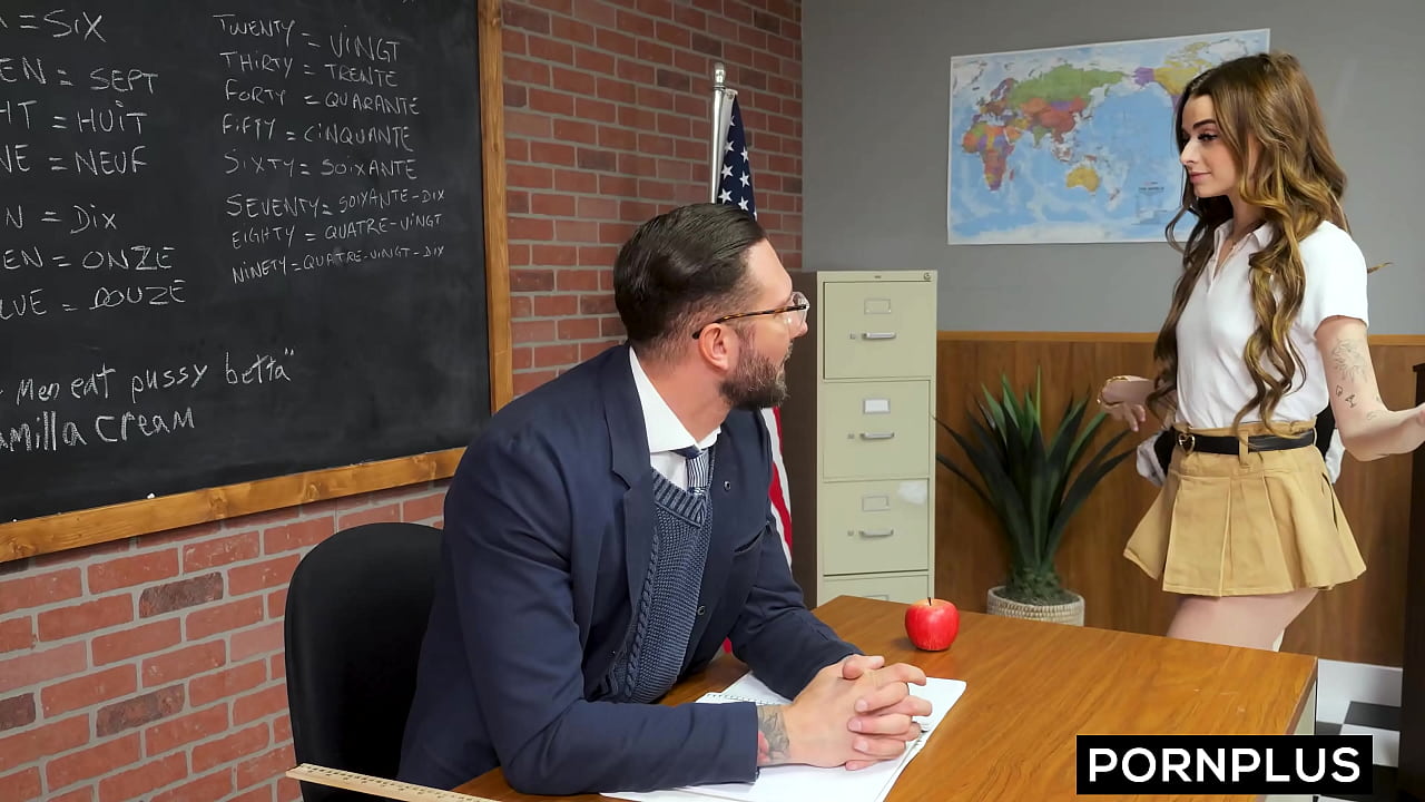 Teacher's Pet Drains Cock For An Easy A