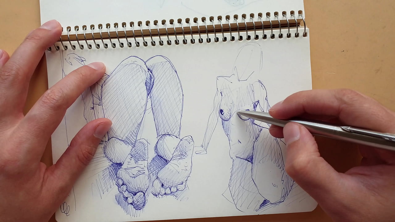 I'll show you how I sketch with a ballpoint pen