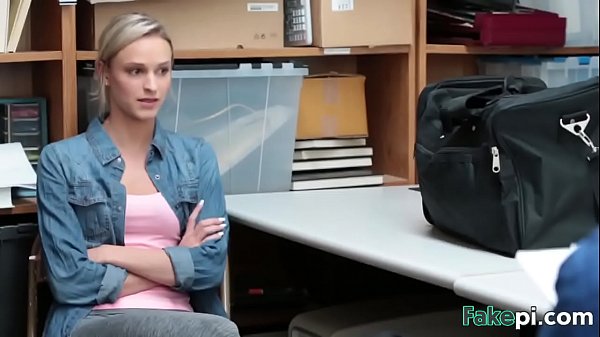 Young blonde thief got caught while stealing. She gets punished by a long cock inside her mouth before getting her tight cunt fucked in doggy style.