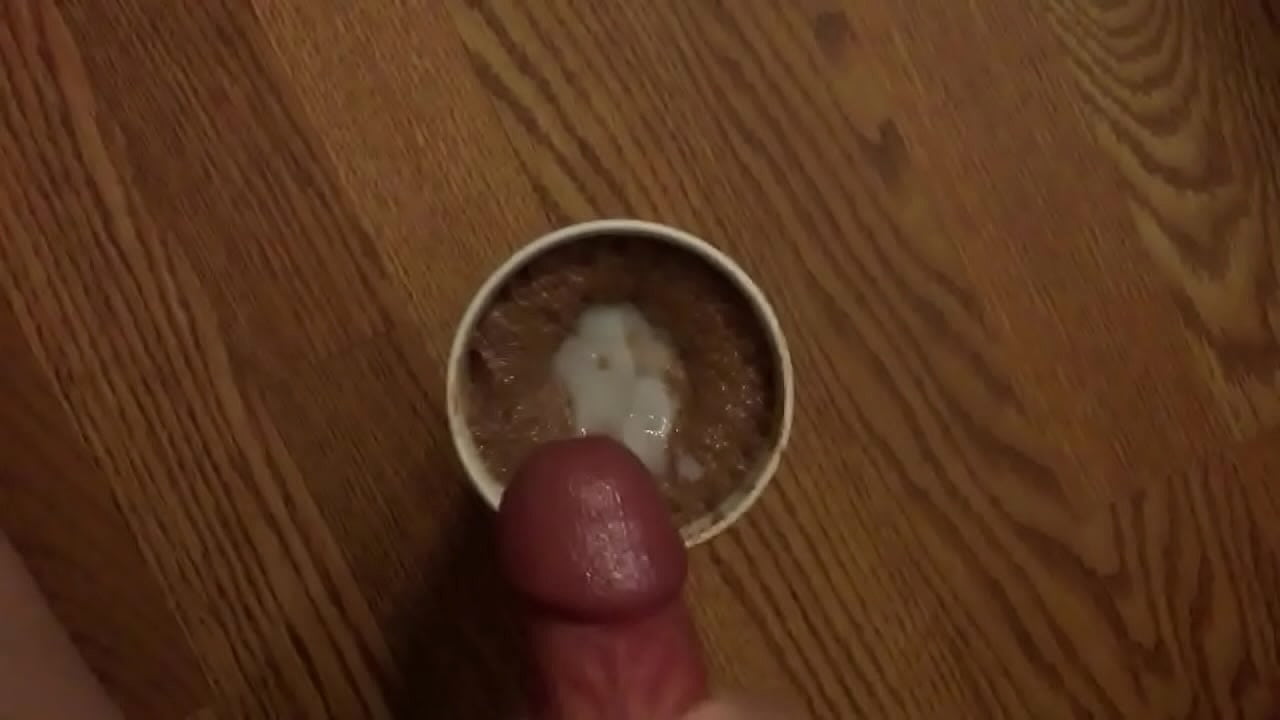 Huge multiple cum in milkshake for girlfriend arriving from airport