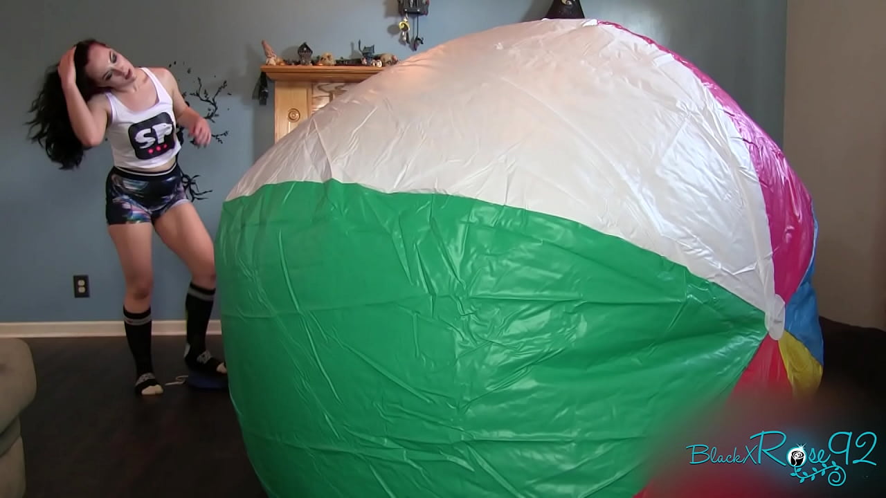 Mega Beach Ball Inflation INFLATABLE FETISH non pop super big beach ball inflating