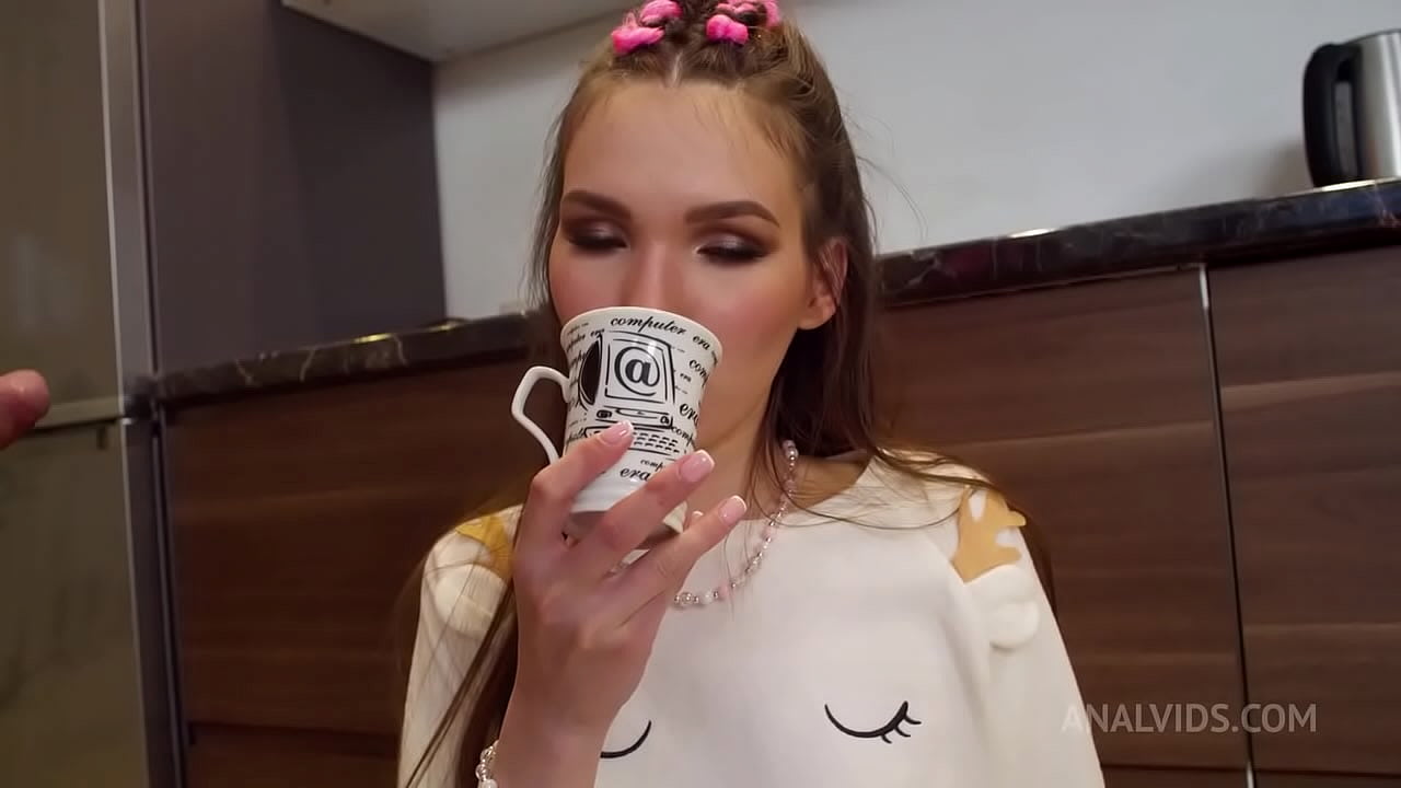 Petite Ellis Baileys Anal Fucking In The Kitchen with Best Gapes, Ball Deep Anal and Cum Drinking