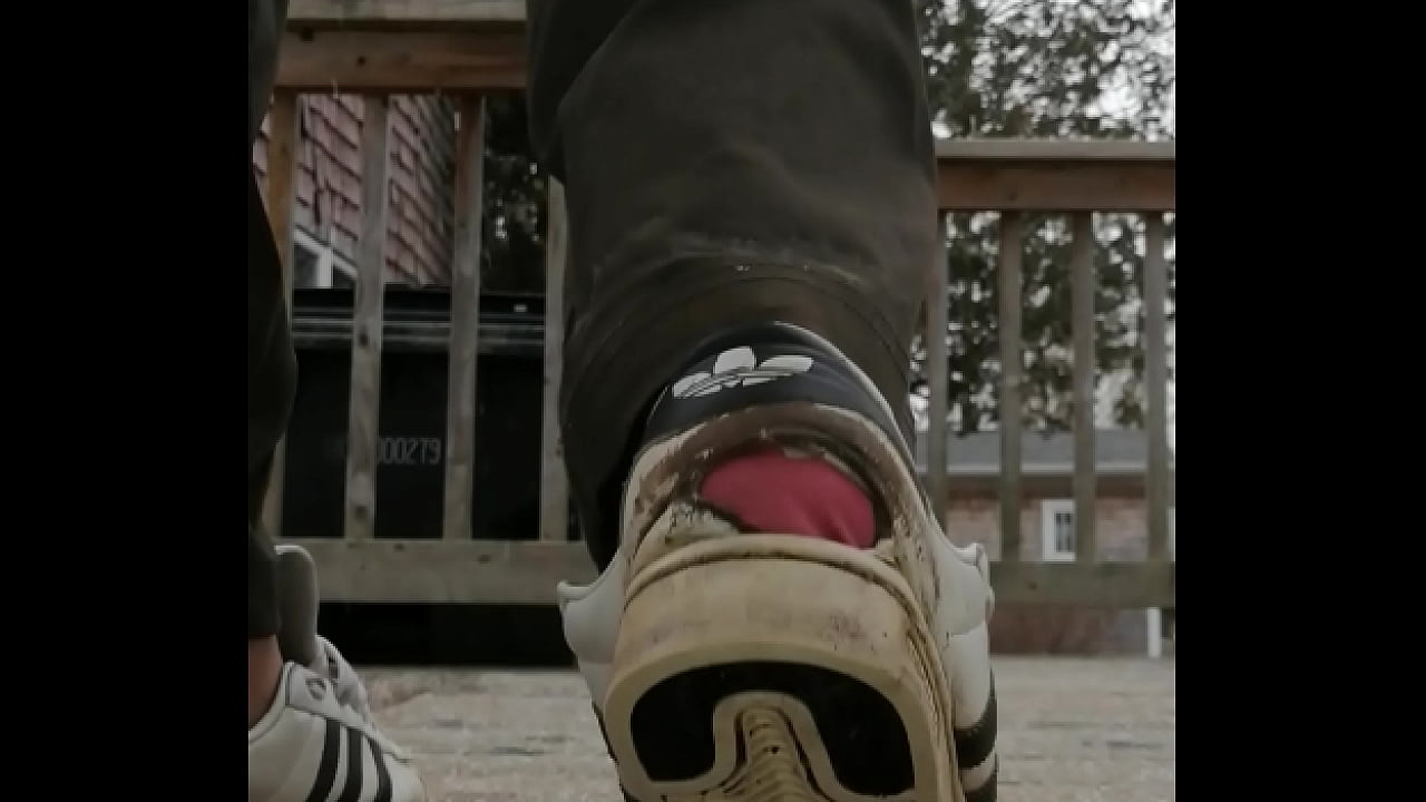 Well worn adidas sneaker