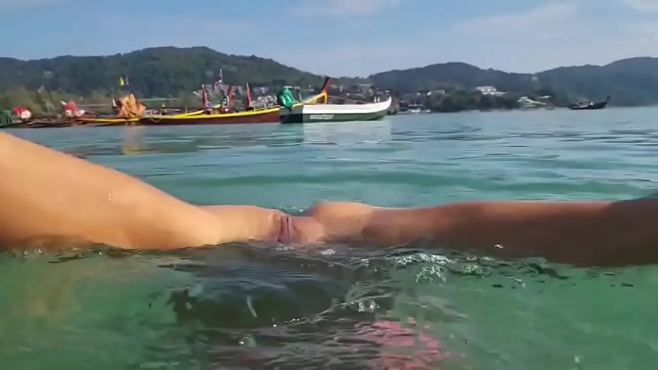 Monika Fox In Pink Bikini Swims, Masturbates And Squirts In Sea In Public (Free)