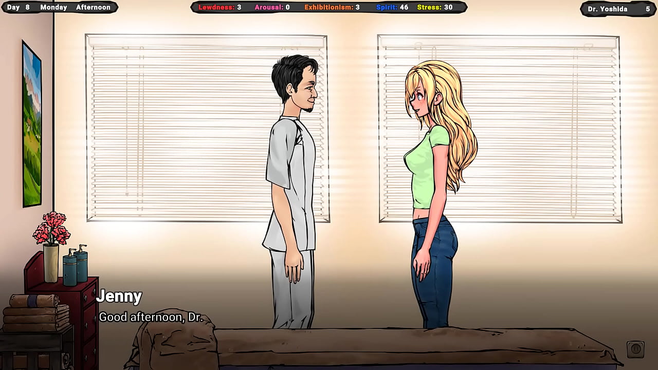 A sweet, modest girl relieves stress after a depraved day at work.