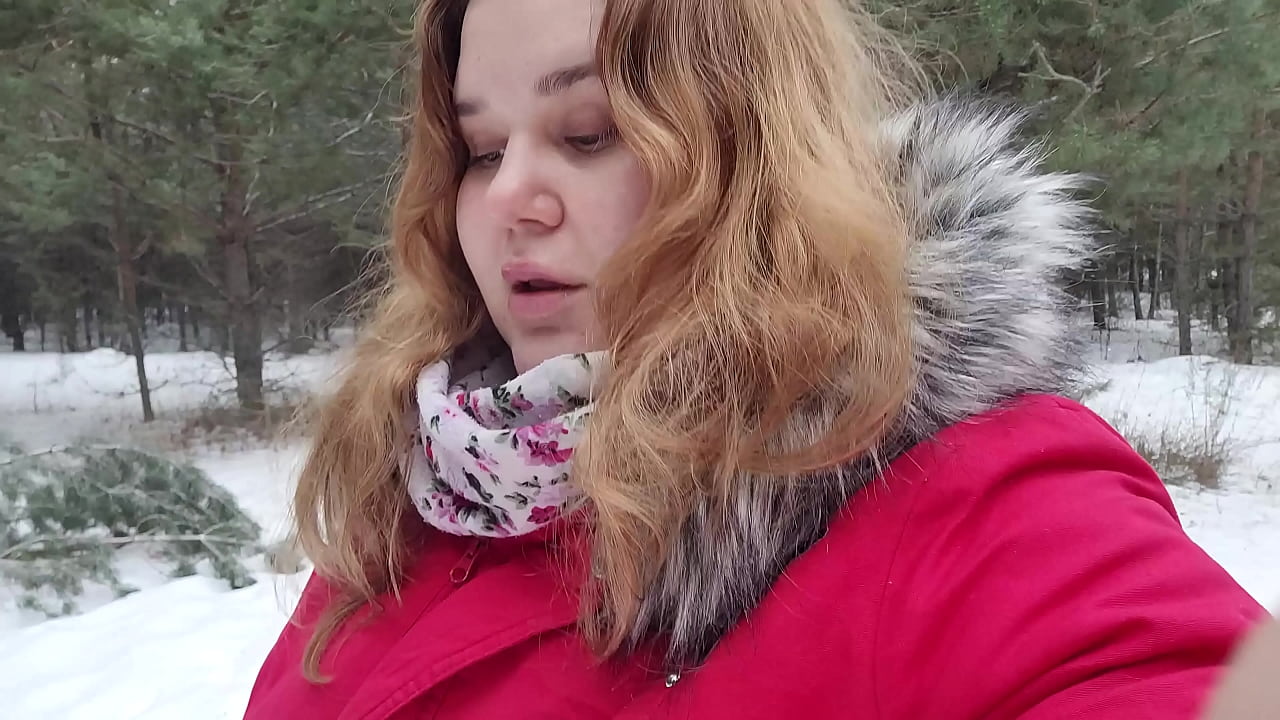 Blowjob in the Outdoor - Cum on the Big boobs of a pretty girlfriend