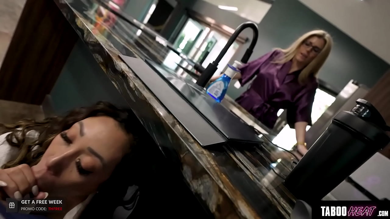 Shhhhh! Stepmom's Sneaky Friend Blows Me Under the Table!