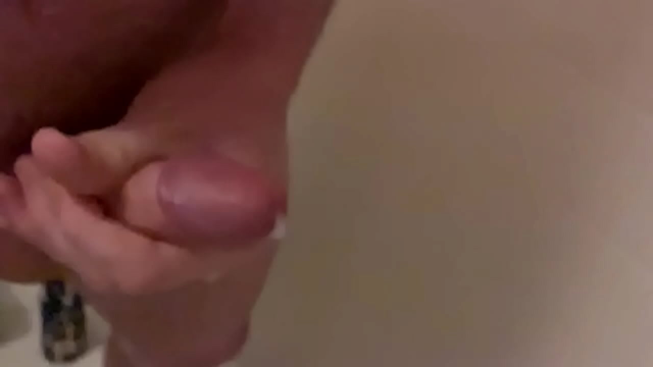 Shower cumshot from big dick