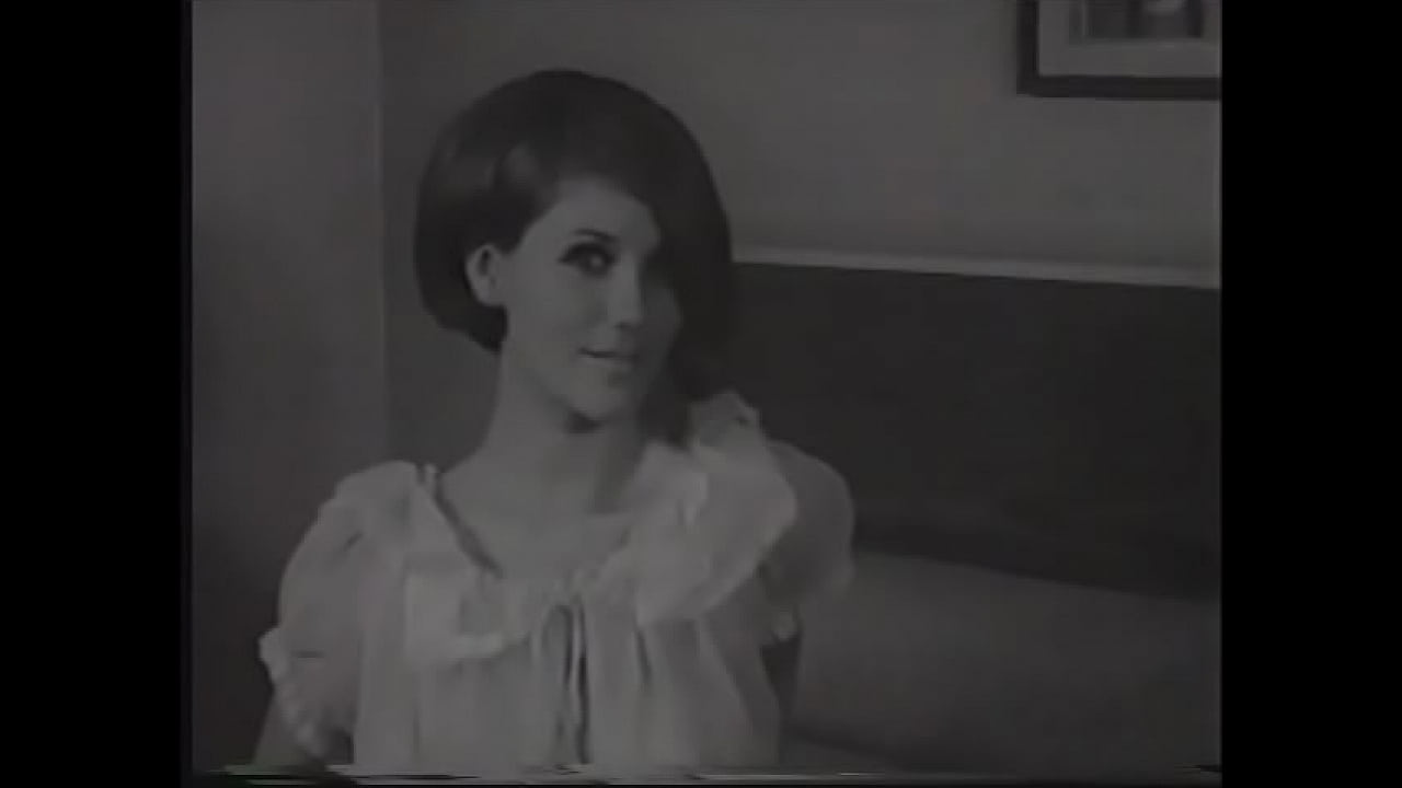 In classic porn babe slowly takes off her panties