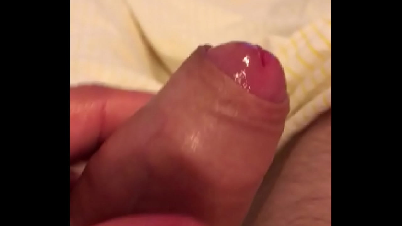 Slowly teasing my oily uncut cock