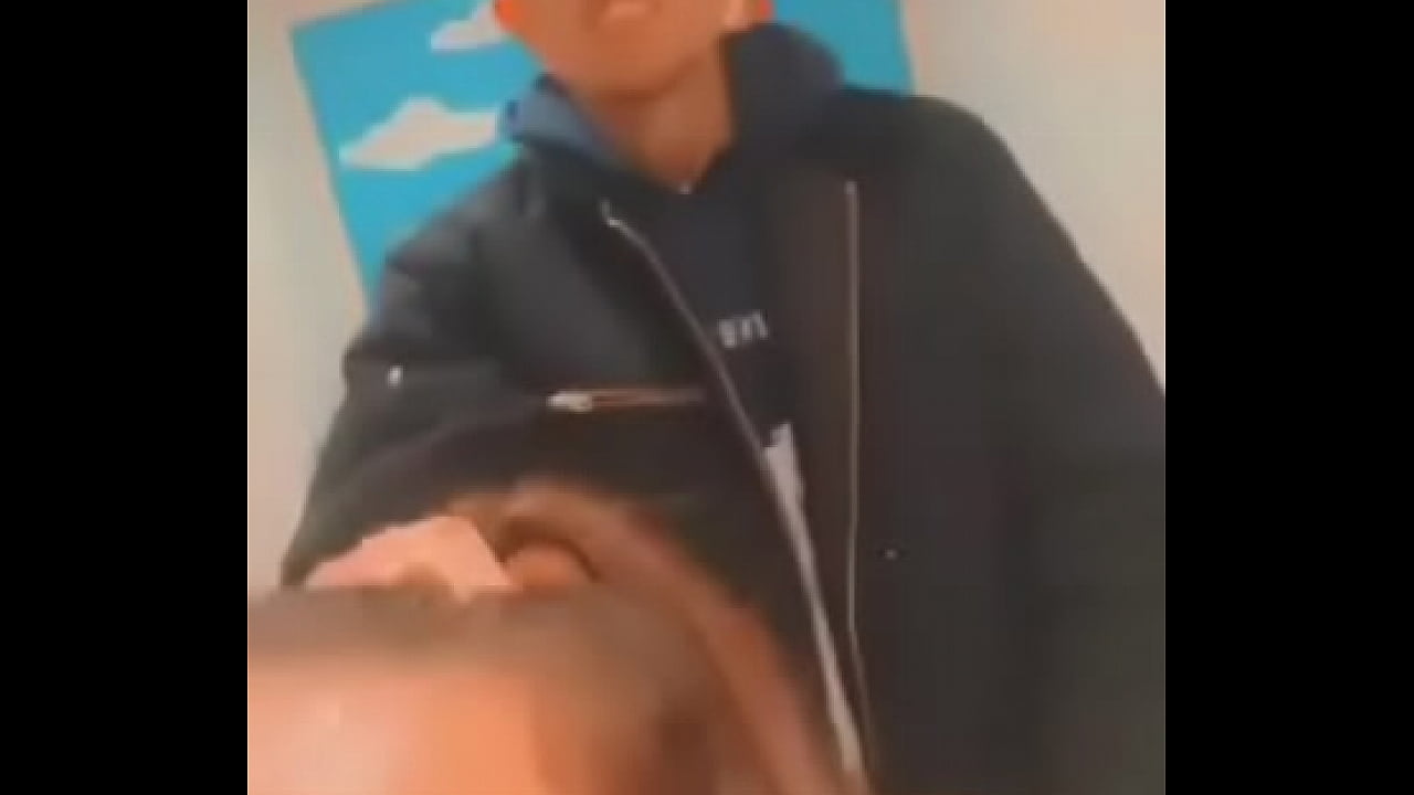 Beby red gets it in the public washroom