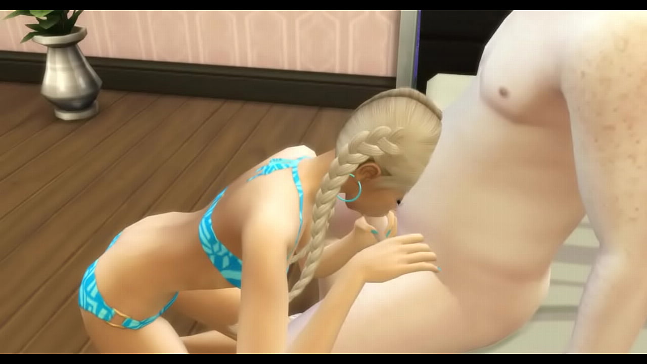 Blonde sucks elderly dick