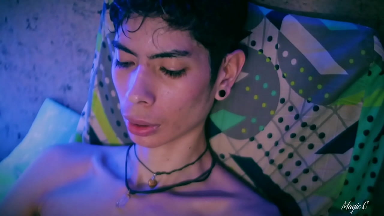 Cute Twink Magic C Jerking His Big Uncut Cock With Lots Of Precum And a Thick Cum Load