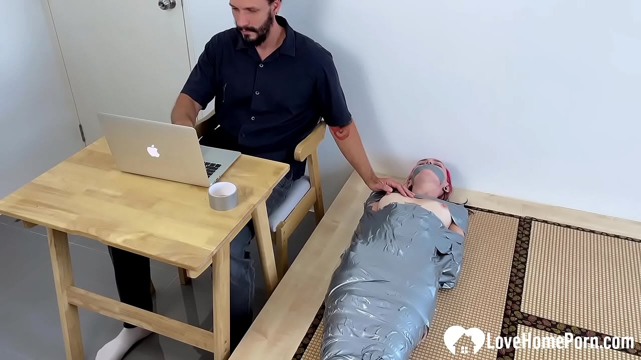 I tied up a hot redhead and made her cum