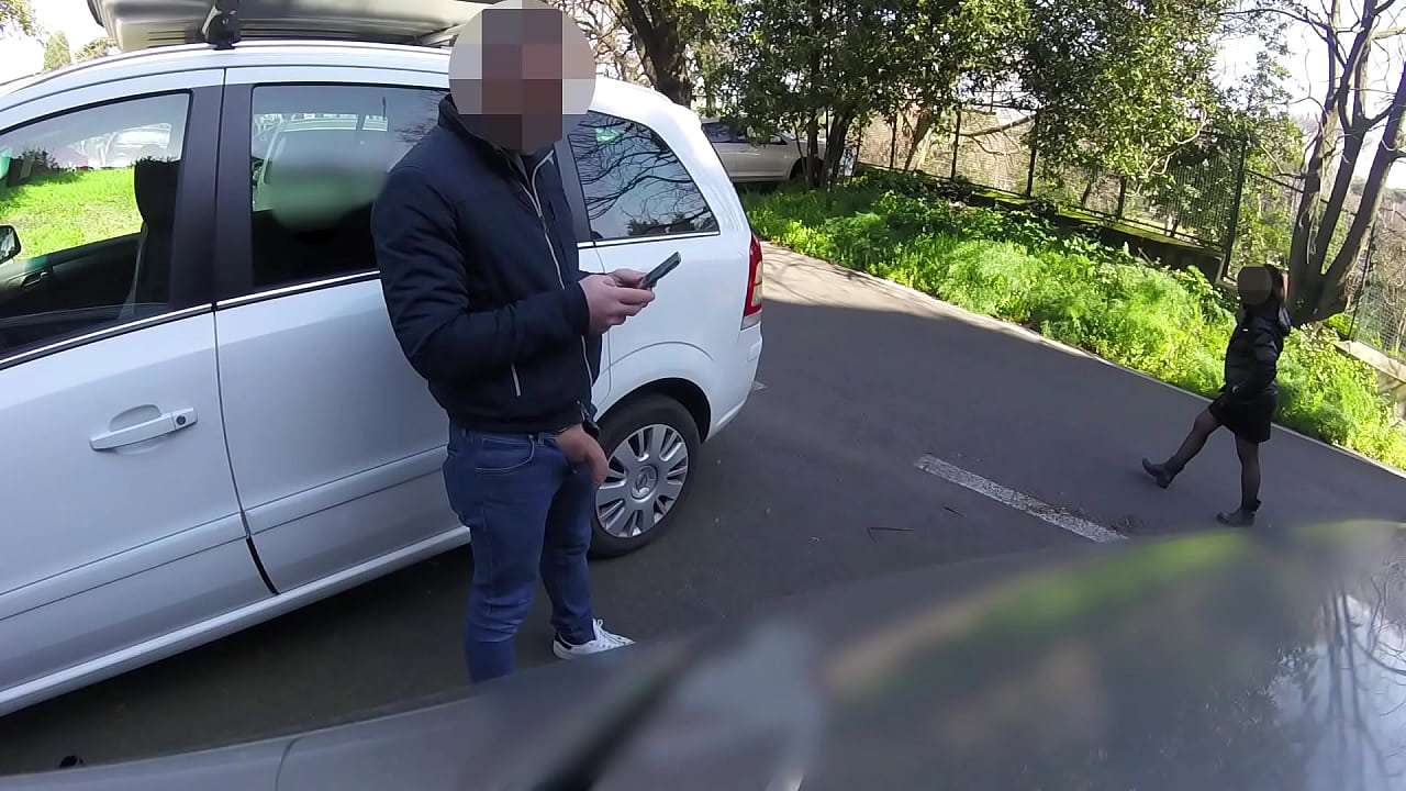 The Teacher Swallows Cock on a Public Street (Dick Flash Extreme Public Action!) - MissCreamy