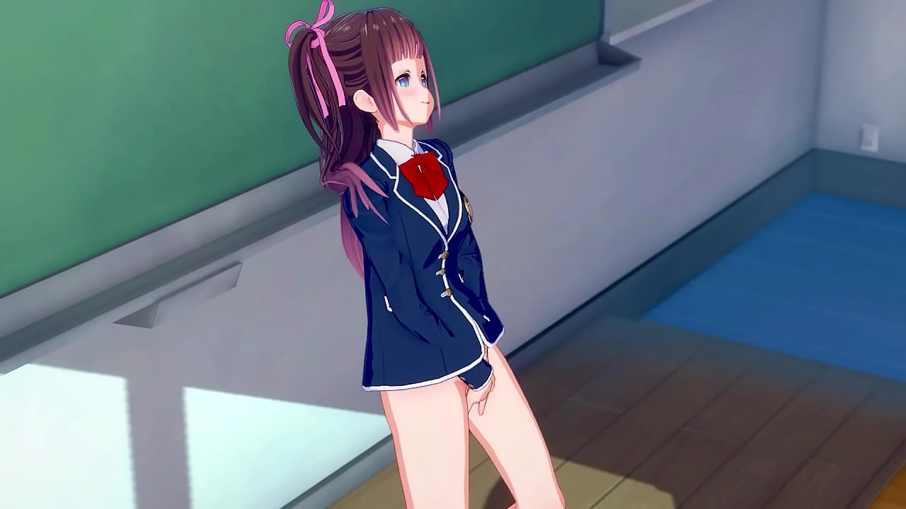 Anime girl fingering in her classroom