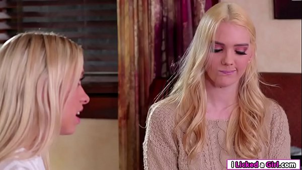 Khloe finds out that her stepsis Kenna is couching his guy. Then Khloe decides to experiment with her stepsis and lick pussies with her.