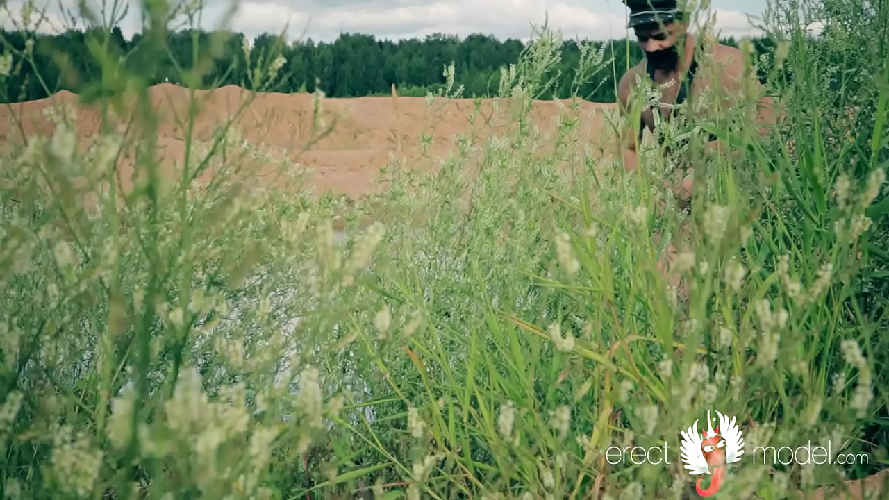 Tape gagged guy ran away from the dominant for male solo penis masturbation