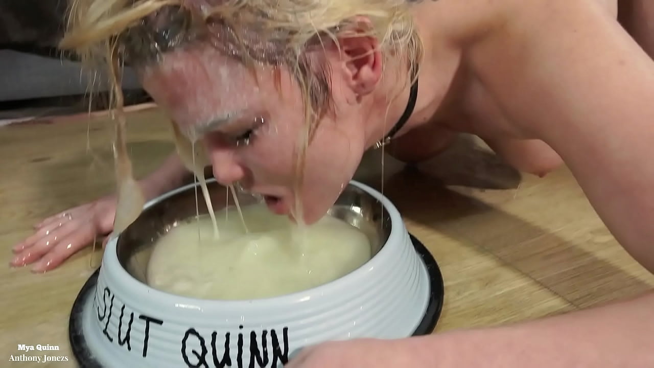 Rough sloppy facefuck puking in a bowl, puke worship, piss in face - pee swallow