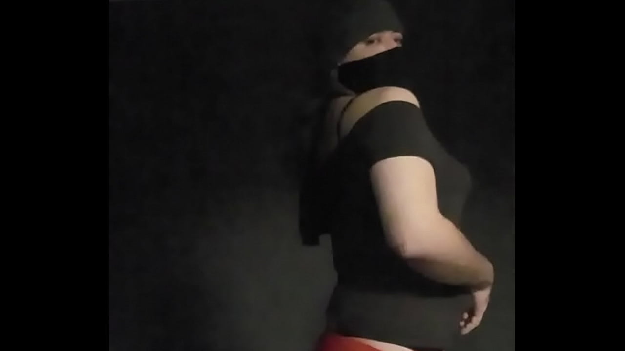 Crossdresser red stockings