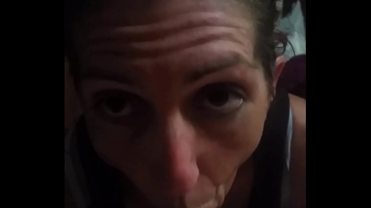 Mature  brunette gorges on dick