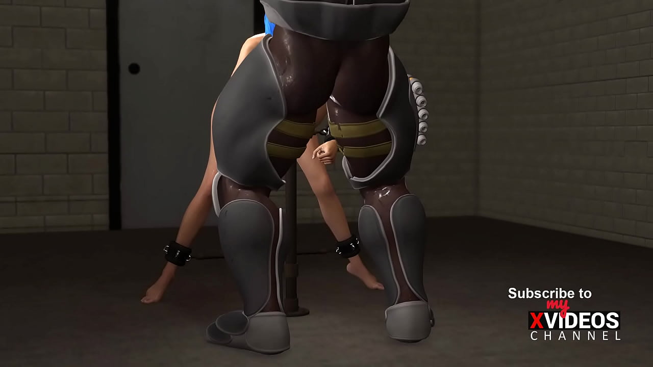 Black space soldier bangs restrained girl with big tits in jail