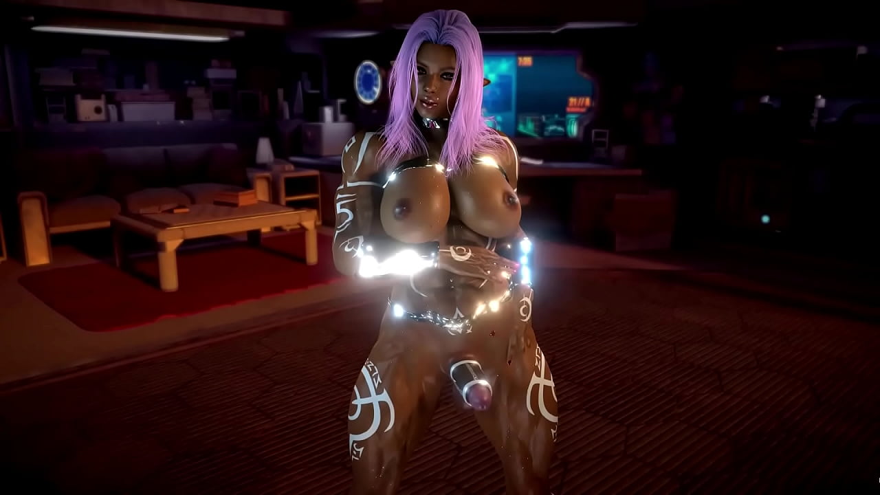 Muscular shemale milf plays with biceps and teases with her tanned body