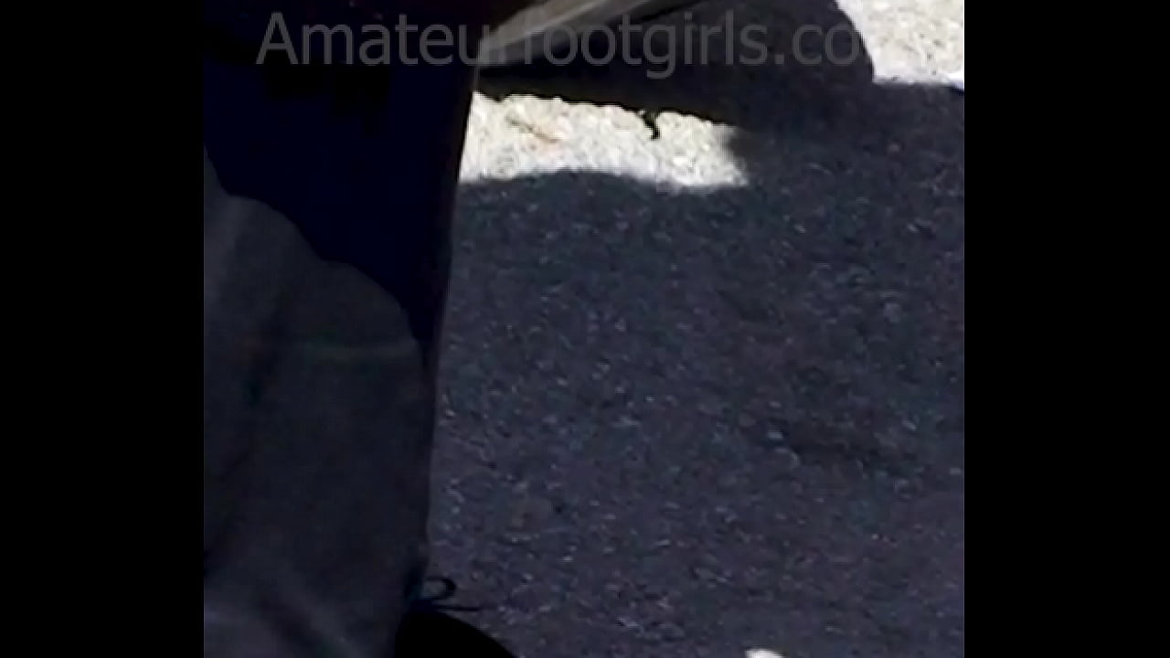 A friend slips with her sweaty nylons feet out of her sweaty ballerina flats shoes