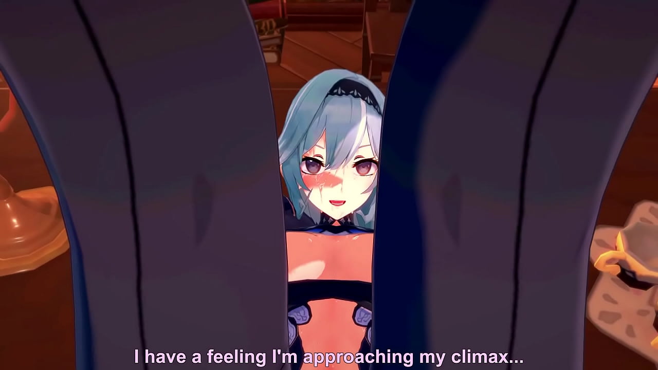 Eula of genshin impact having sex on jean office