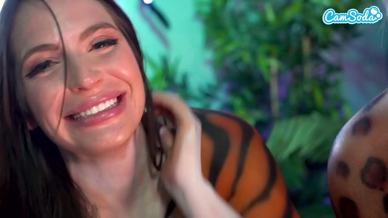 horny girls fucks each other and get pounded by huge cock