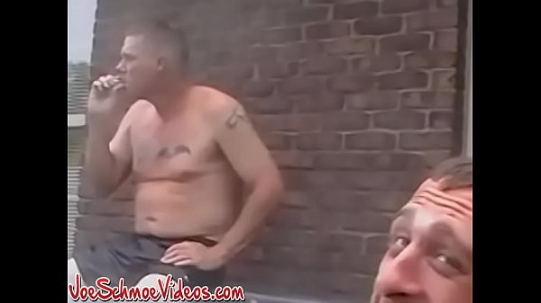 Jock big cock wanking threeway outdoor