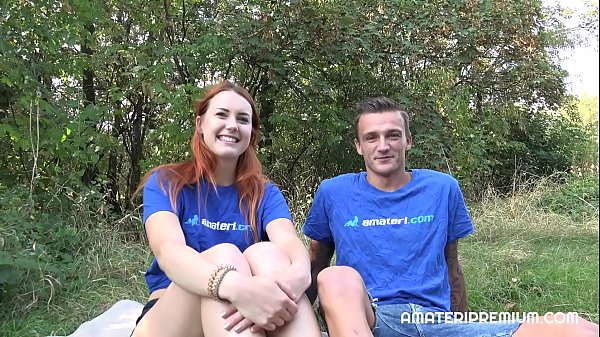 amateur ginger Charli Red and her boyfriend love public sex