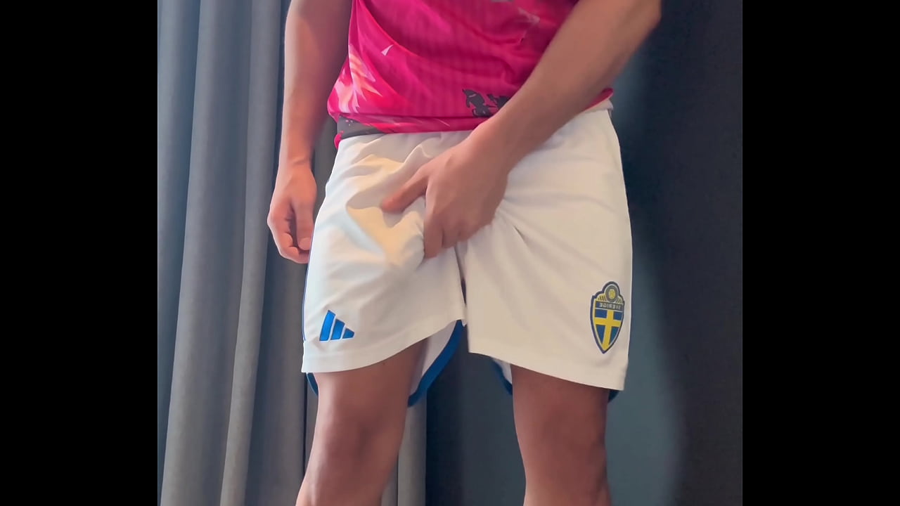 Hot Footballer Gets Horny & Jerks Off His Huge Cock After Training Sexy Body, Uniform, Big Smooth Ass