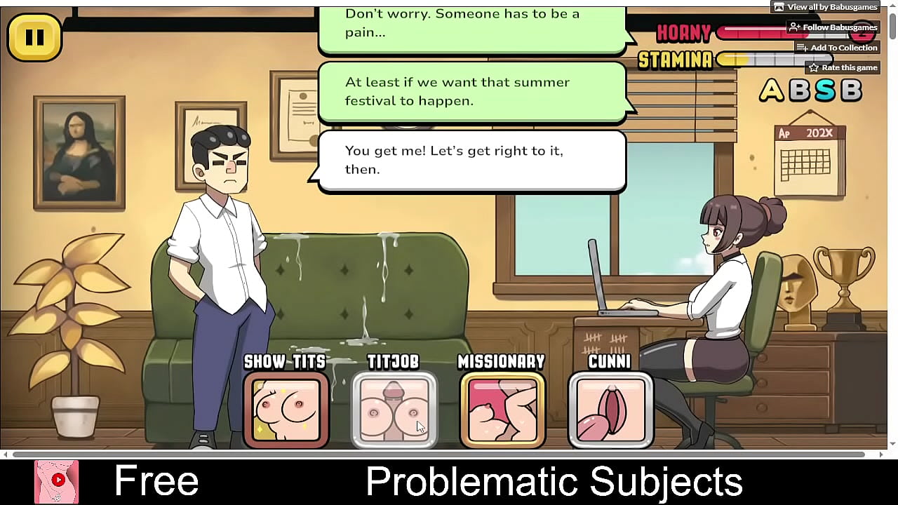 Problematic Subjects (free game itchio)Game, 2D, Adult, Erotic, freeuse, Hentai, No AI, NSFW, Porn, teacher, Voice Acting