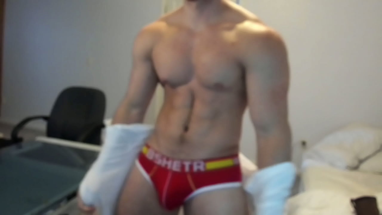 Stud Tearing his tight tshirt off