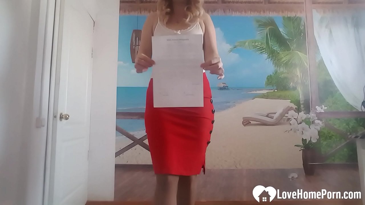 While spying on his , she put on a nice striptease show for him.