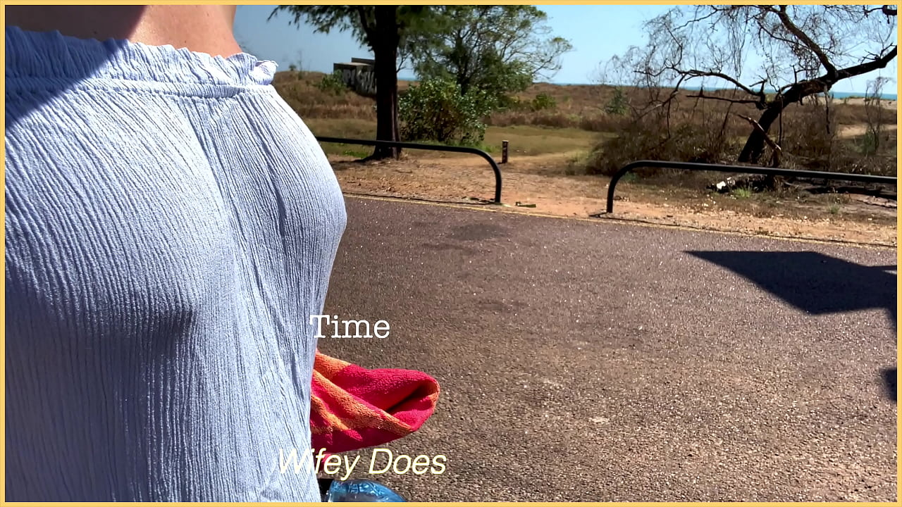 MILF strips and shows her amazing body public exhibitionist