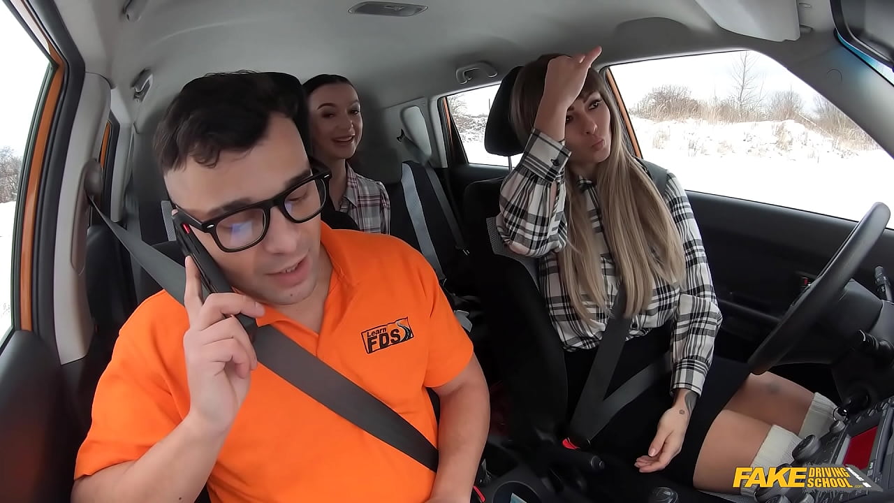 Fake Driving School - Stuck in the snow and he got stuck into some pussy