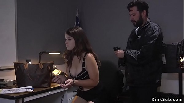 After cuaght sexy shoplifter Riley Nixon on job security officer Tommy tied up her in his office and rough banged her with big dick