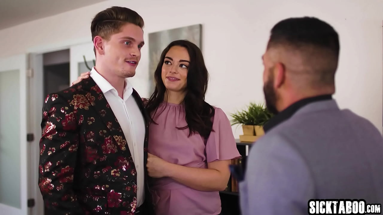 Sexy big ass teen Sophia Burns experienced rough fuck by two big cock bisexual friends