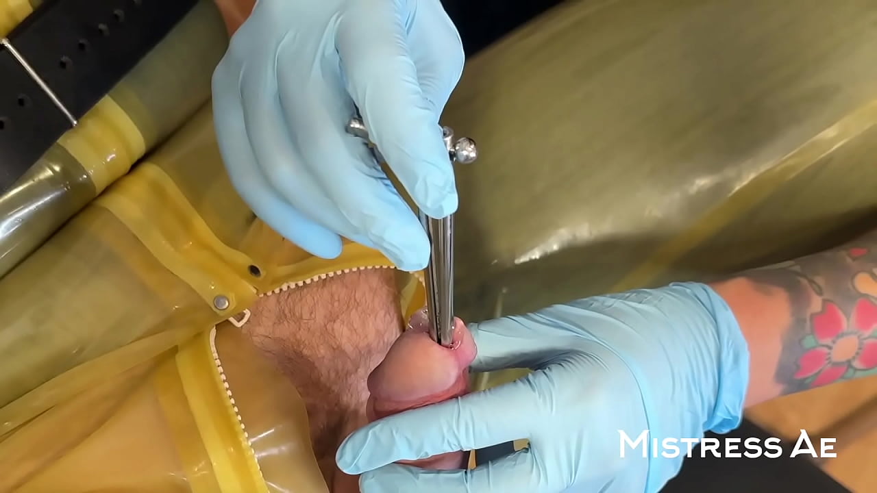 CBT ball crushing and double silicone sounding with Madame Li Ying and our rubber gimp