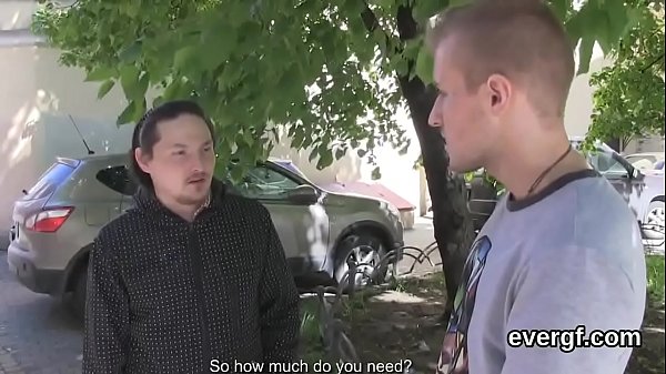 Penniless boyfriend allows nasty pal to pound his companion for bucks