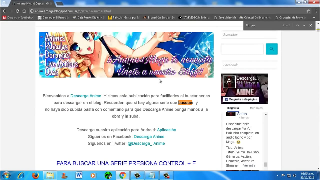 &iexcl;&iexcl;P&aacute;gina con m&aacute;s de 1000 animes para descargar por MEGA!!   DESCARGAR ANIM