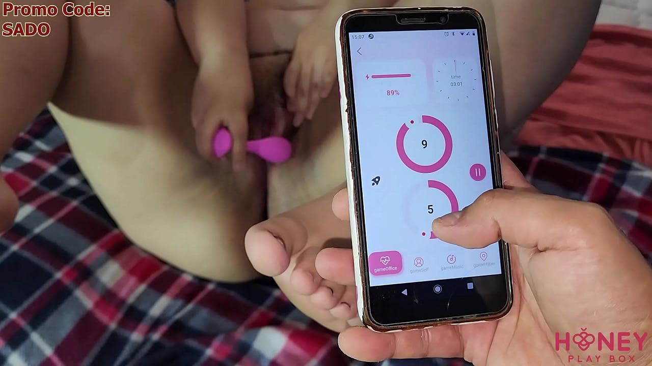 With his cellphone he can control this Honey Play Box vibrator to fuck my ass. Get 20% off with code: SADO