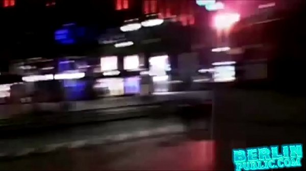 Blonde German slut blowing in public