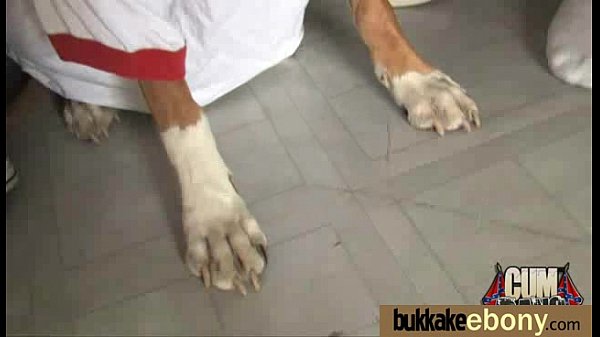 Ebony babe sucks too many white cocks 9