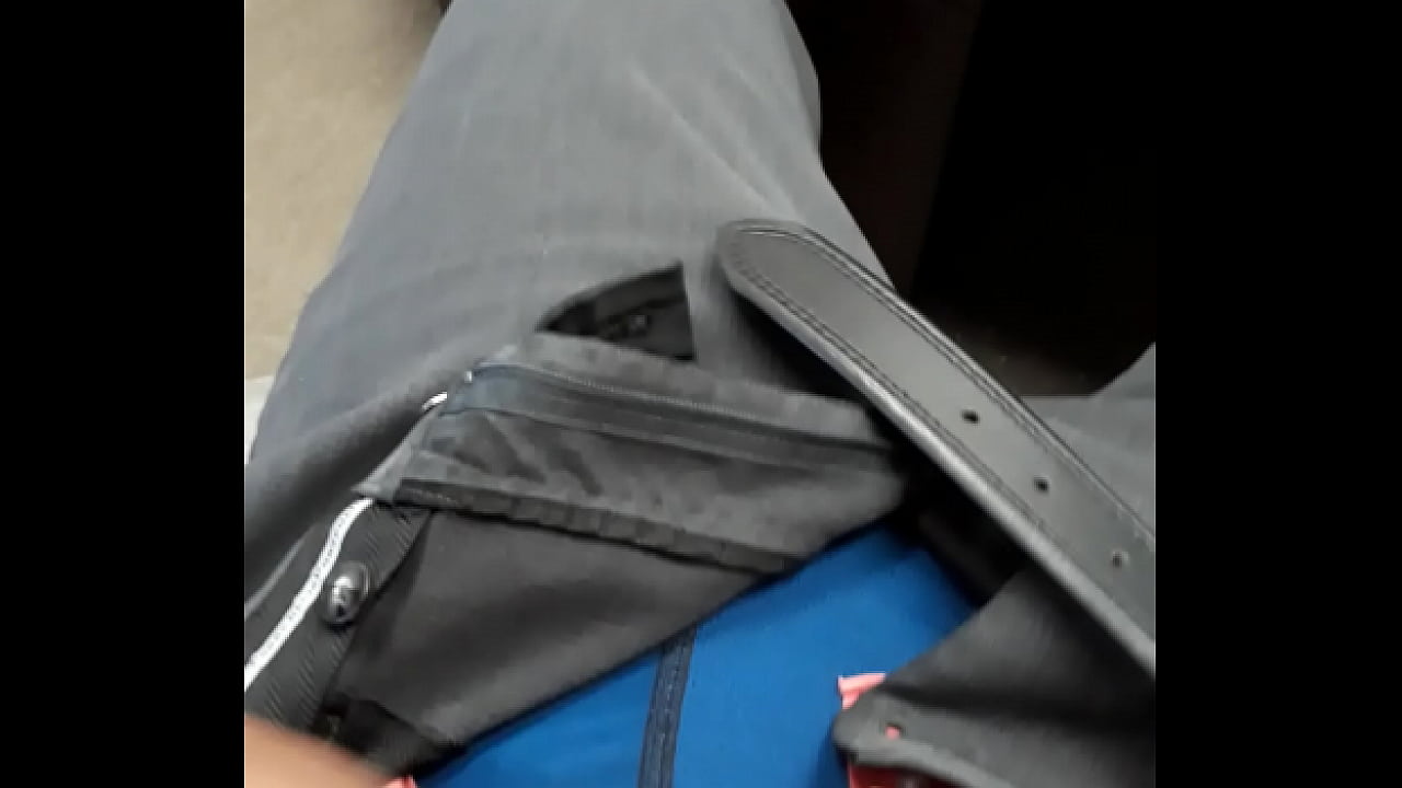 Big Cock stuck in grey  pants